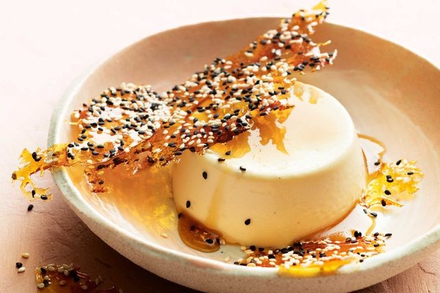 sesame panna cotta